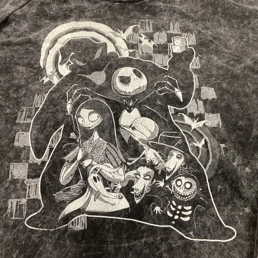 Disney Nightmare Before Christmas-Womens LG-Heather Gray Long-Sleeve-100% Cotton - Picture 3 of 11